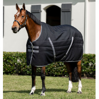 Cobertura de estábulo Horseware Rambo® 200g 1000D Preto / tempestade / cinza prateado