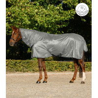 Capa anti-moscas Waldhausen FlyControl com cobertura de pescoço Cinza prateado Cinzento