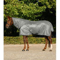 Capa anti-moscas Waldhausen FlyControl com cobertura de pescoço Cinza prateado Cinzento