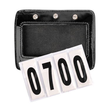 Números retos de couro envernizado Waldhausen Preto