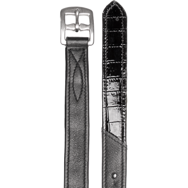 Estribos de couro com padrão crocodilo Waldhausen X-Line Preto