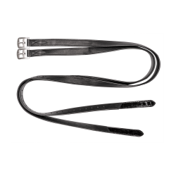 Estribos de couro com padrão crocodilo Waldhausen X-Line Preto