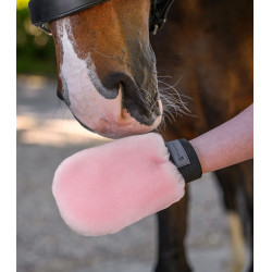 Luva de escovação Waldhausen pele de cordeiro Lucky Rosa