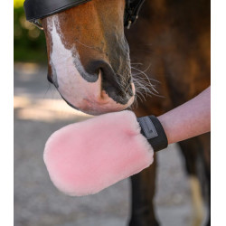 Luva de escovação Waldhausen pele de cordeiro Lucky Rosa