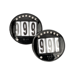 Frontais Waldhausen em couro envernizado Preto