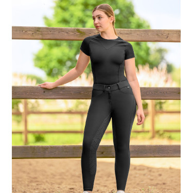 Calças de equitação ELT Comfort Ride com silicone Preto