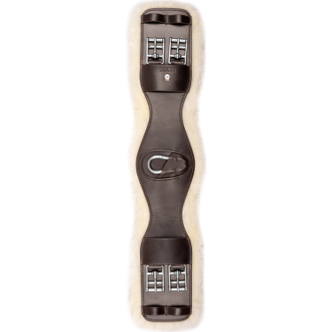 Cilha curta em couro Waldhausen com ECO Wool Castanho