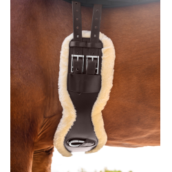 Cilha curta em couro Waldhausen com ECO Wool Castanho