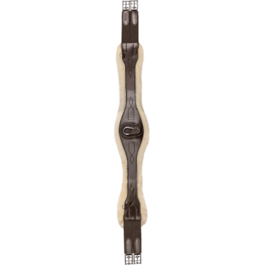 Cinta de sela em couro Waldhausen com ECO Wool Castanho