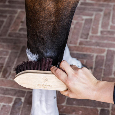 Escova Classic de madeira curta e dura Grooming Deluxe by Kentucky Castanho