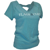 Camiseta feminina Amaluza Flags & Cup Verde celadon