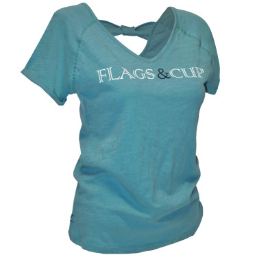 Camiseta feminina Amaluza Flags & Cup Verde celadon Camiseta feminina Amaluza Flags & Cup Verde celadon