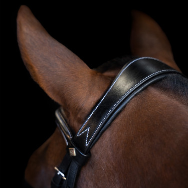 Brideira Imperial Riding com muserola inglesa curva Preto