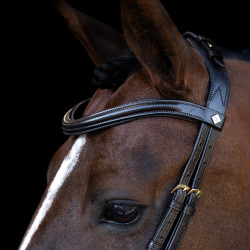 Bridão Imperial Riding com muserola combinada ergonómica baixa Castanho Bridão Imperial Riding com muserola combinada ergonómica baixa Castanho