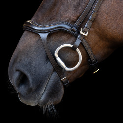 Bridão Imperial Riding com muserola combinada ergonómica baixa Castanho