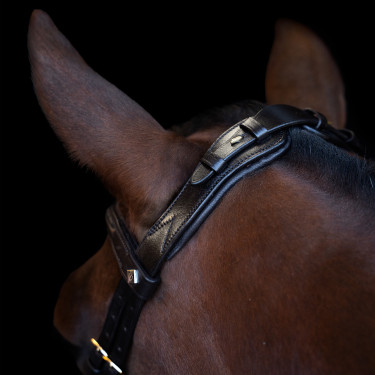 Bridão Imperial Riding com muserola combinada ergonómica baixa Castanho