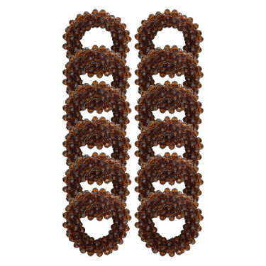 Elásticos para pinos de crina Imperial Riding, conjunto com 12 Castanho escuro