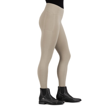 Legging de equitação Euro-Star Empower com grip nos joelhos para mulher Bege