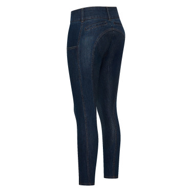 Calças de equitação Euro-Star Classic Slim denim para mulher Azul denim escuro