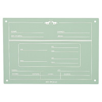 Placa de box English HV Polo Céu aqua