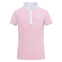 Pólo de concurso de mangas curtas Imperial Riding Basic Glam Kids Algodão doce Rosa