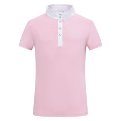 Pólo de concurso de mangas curtas Imperial Riding Basic Glam Kids Algodão doce Rosa