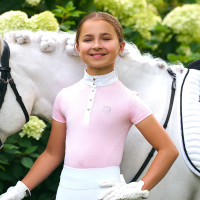 Pólo de concurso de mangas curtas Imperial Riding Basic Glam Kids Algodão doce Rosa