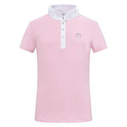 Polo de concurso de mangas curtas Imperial Riding Basic Kids Algodão doce Rosa