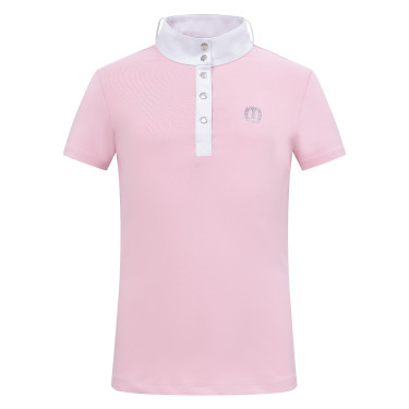 Polo de concurso de mangas curtas Imperial Riding Basic Kids Algodão doce Rosa