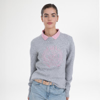 Pulôver HV Polo Jordyn feminino Cinza mesclado Cinzento