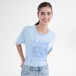 T-shirt de manga curta HV Polo Jenny mulher Azul-pó
