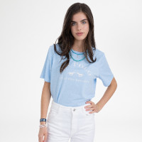 T-shirt de manga curta HV Polo Natalie mulher Azul-pó