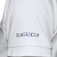 Polo masculino Urbano de mangas curtas Flags & Cup Branco