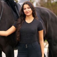T-shirt de manga curta Imperial Riding Tasha para mulher Preto
