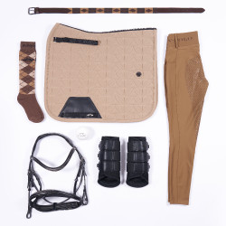 Manta de sela HV Polo Elisa Dressage Canela Castanho