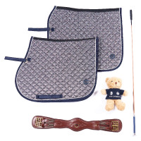 Manta de sela HV Polo Pilar estampada para dressage Marinho Azul-marinho