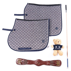Manta de sela HV Polo Pilar estampada para dressage Marinho Azul-marinho Manta de sela HV Polo Pilar estampada para dressage Marinho Azul-marinho