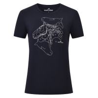 Top de mangas curtas Euro-Star Amelia feminino Preto