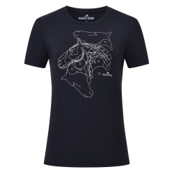 Top de mangas curtas Euro-Star Amelia feminino Preto