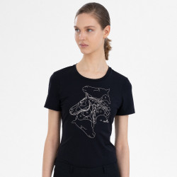 Top de mangas curtas Euro-Star Amelia feminino Preto