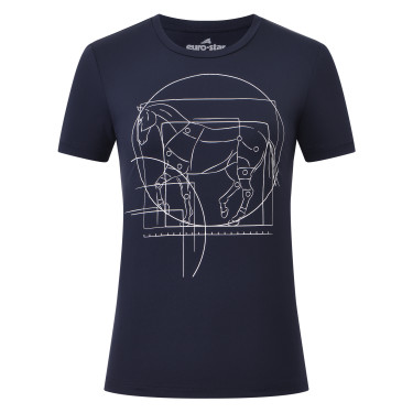 Top de manga curta Euro-Star Mira feminino Marinho Azul-marinho