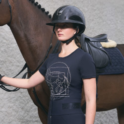 Top de manga curta Euro-Star Mira feminino Marinho Azul-marinho