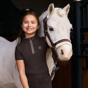 Top de manga curta Imperial Riding Arly Kids Chocolate Castanho