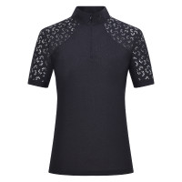 Top de manga curta Imperial Riding Breeze para mulher Preto