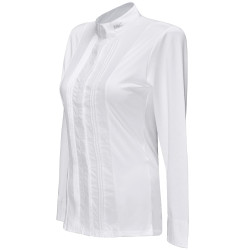 Polo Diamantina feminino de mangas compridas Flags & Cup Branco