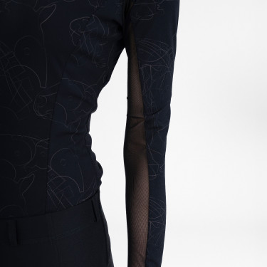 Top de manga comprida Euro-Star Joline feminino Preto