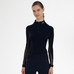Top de manga comprida Euro-Star Joly para mulher Preto