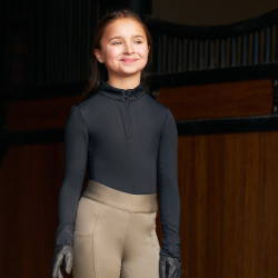 Top de manga comprida Imperial Riding Jamy mesh Kids Preto