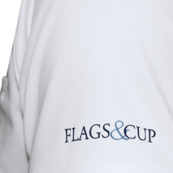 Polo masculino Urbano de mangas compridas Flags & Cup Branco