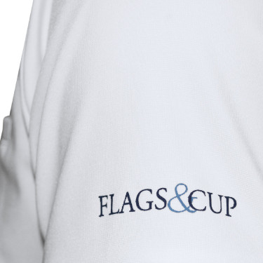 Polo masculino Urbano de mangas compridas Flags & Cup Branco